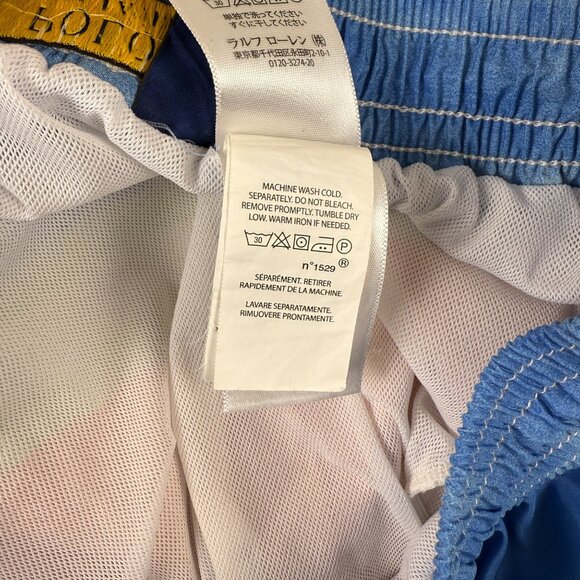 Polo Ralph‎ Lauren Traveler Swim Trunks Watercolor Stripes Mens M Lined - Picture 8 of 9